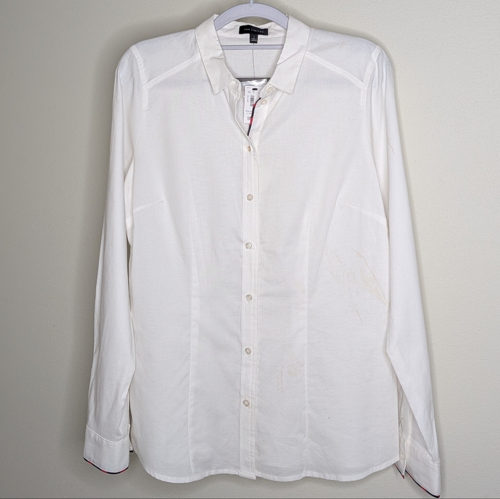 The Limited Women's White Button Down Shirt